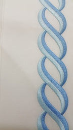 Towel Set Chain Embroidery 10 Piece with Light Blue embroidery