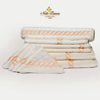 Towel Set Chain Embroidery 10 Piece with Peach embroidery
