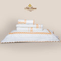 Chain Peach Color Embroidery Bedsheet Set
