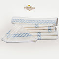 Towel Set Chain Embroidery 10 Piece with Light Blue embroidery