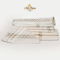 Towel Set Chain Embroidery 10 Piece with Brown embroidery