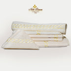 Towel Set  Chain Embroidery 10 Piece with Yellow embroidery