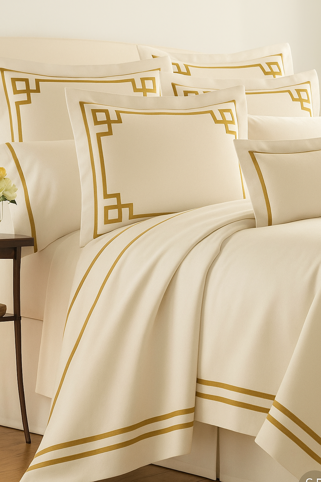 Elegantly Mustard / Off-White Bedsheet Set