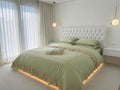 Rosalie Lace Bedsheet Set Pistachio+Lace Off-White