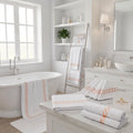 Towel Set Chain Embroidery 10 Piece with Peach embroidery