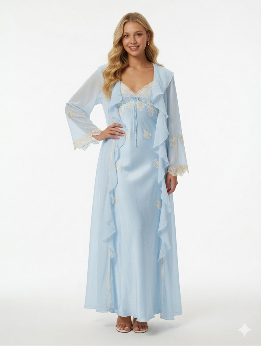 GRAYISH Silk Set Night Gown