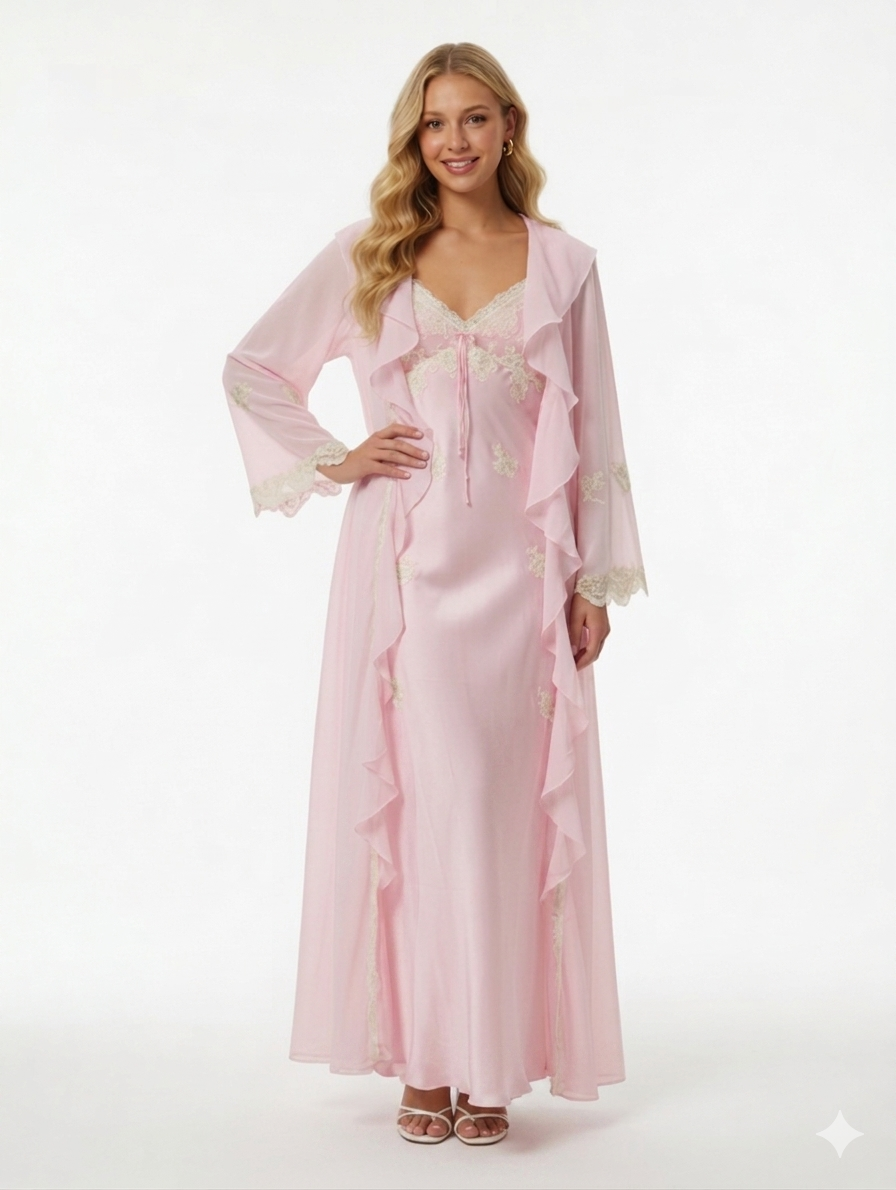 GRAYISH Silk Set Night Gown