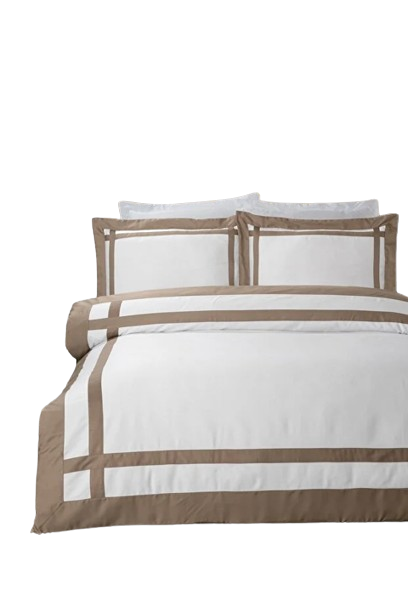 Border Brown /White Bedsheet Set