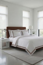 2 Line Brown / White Bedsheet Set