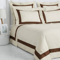 Stripe Applique Brown /Off White Bedsheet Set