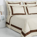 Stripe Applique Brown /Off White Bedsheet Set