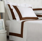Stripe Applique Brown /White Bedsheet Set