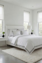2 Line Gray / White Bedsheet Set