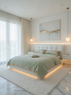 Paris Lace Bedsheet Set Pistachio With Off White Lace
