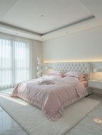 Paula Lace Bedsheet Set Pink & Off white
