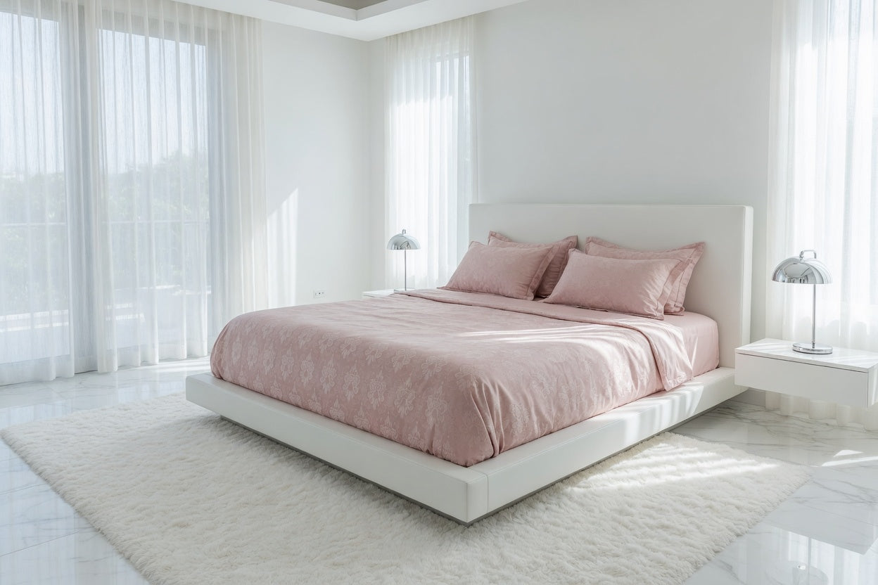Jacquard Old Pink Bedsheet Set