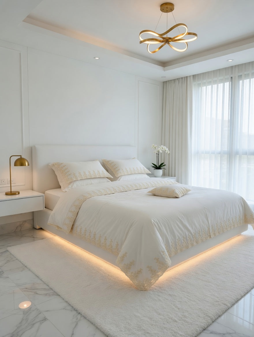 Olivea Lace Bedsheet Set Off-White +offwhite Lace
