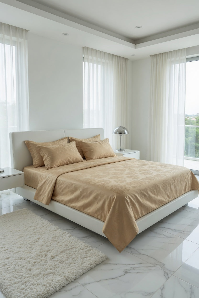 Jacquard Brown Bedsheet Set