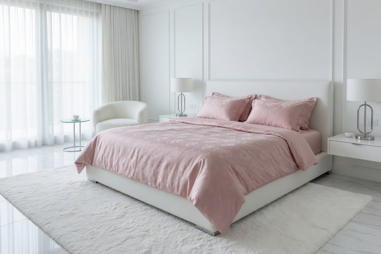 Jacquard Old Pink Bedsheet Set