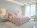 Paula Lace Bedsheet Set Pink & Off white