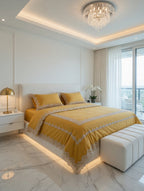Regina Lace Bedsheet Set Gold/mustred color+Lace in Gold