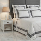 Stripe Applique Grey /White Bedsheet Set