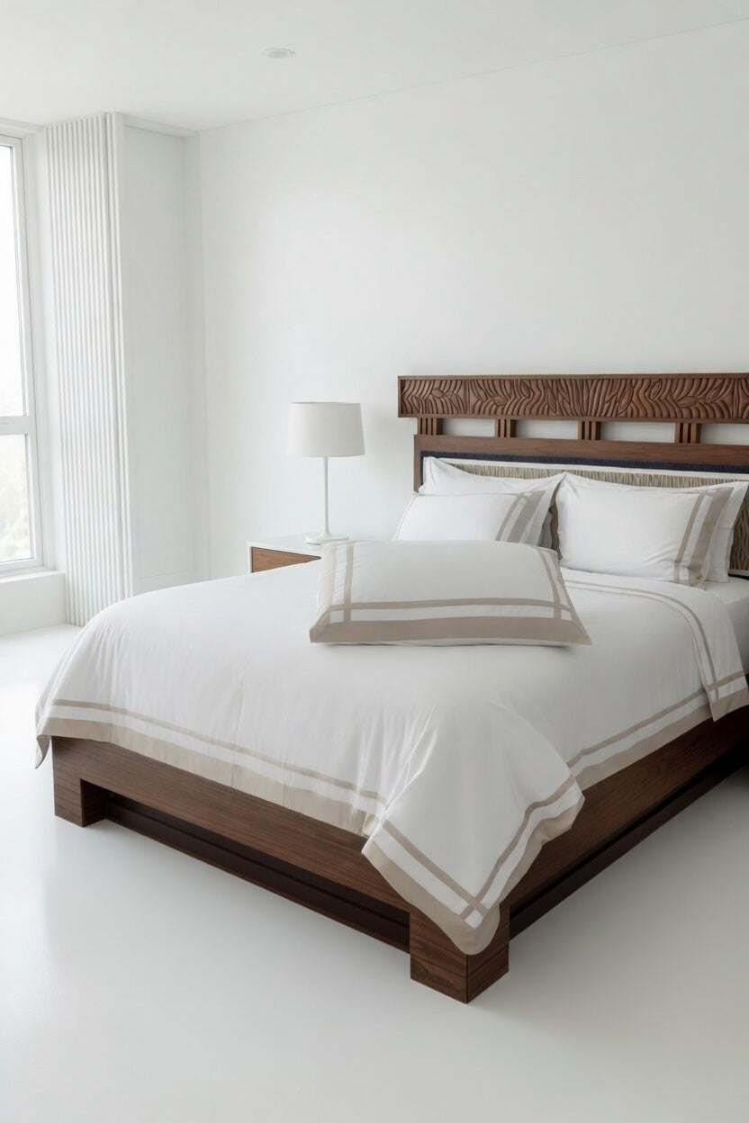 Border Brown /White Bedsheet Set