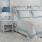 Stripe Applique Baby Blue /White Bedsheet Set