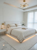 Olive Lace Bedsheet Set Off White With Golden Lace
