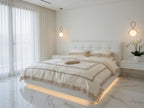 Onyx Lace Bedsheet Set Off White with Golden Lace