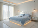 Fendy Lace Bedsheet Set Blue+Lace WHITE