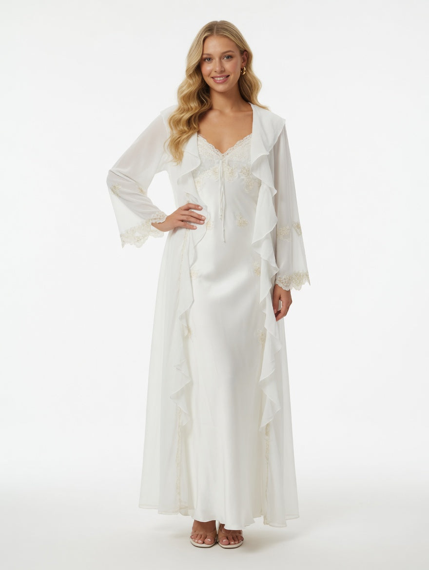 GRAYISH Silk Set Night Gown