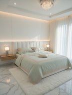 Paris Lace Bedsheet Set Pistachio With Off White Lace