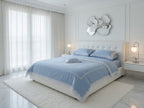 Fendy Lace Bedsheet Set Blue+Lace WHITE