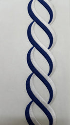 Chain Dark Blue/White Color Embroidery Bedsheet Set