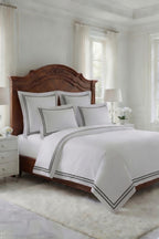 2 Line Gray / White Bedsheet Set