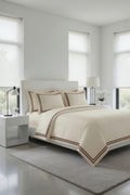 2 Line Brown / Off-White Bedsheet Set