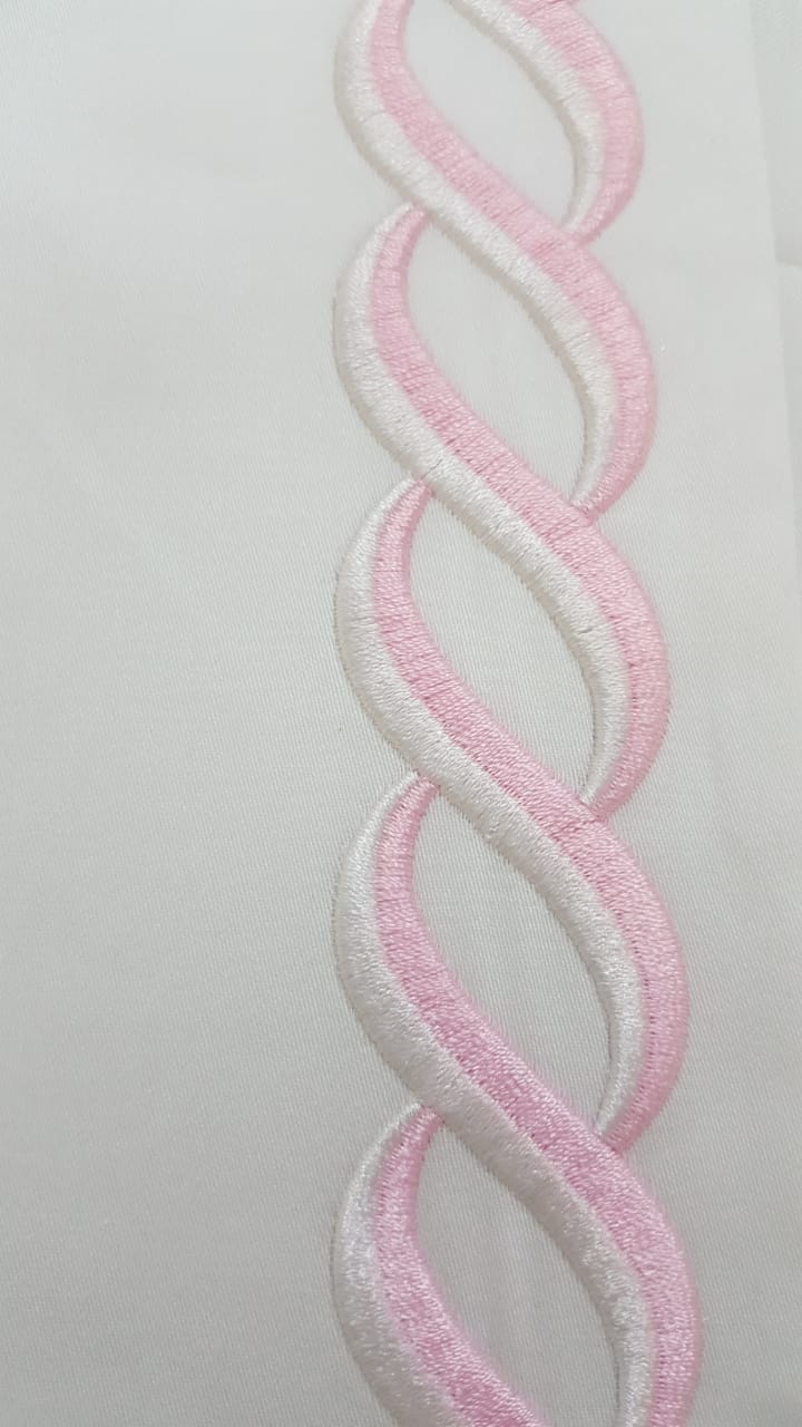 Chain Pink Color Embroidery Bedsheet Set