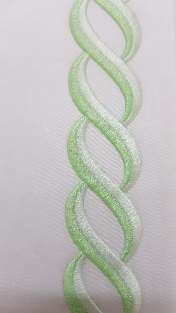 Chain Pistachio Color Embroidery Bedsheet Set