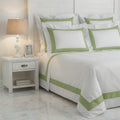 Stripe Applique Pistachio /White Bedsheet Set