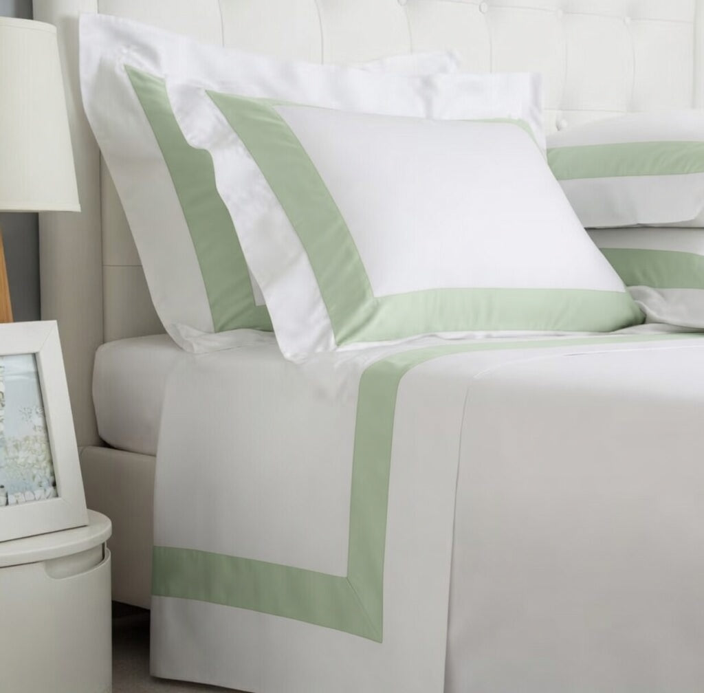 Stripe Applique Pistachio /White Bedsheet Set