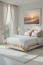 Border Old Pink /White Bedsheet Set