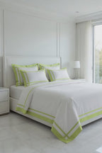 Border Pistachio /White Bedsheet Set
