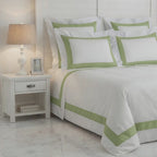 Stripe Applique Pistachio /White Bedsheet Set
