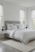 2 Line Gray / White Bedsheet Set
