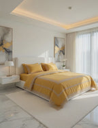 Regina Lace Bedsheet Set Gold/mustred color+Lace in Gold