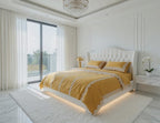 Rachel Lace Bedsheet Set Gold/mustred +Lace OFF-WHITE