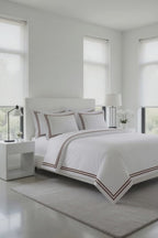 2 Line Brown / White Bedsheet Set