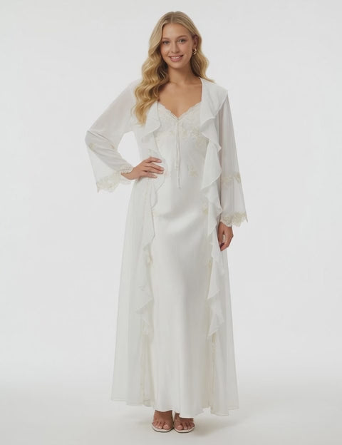 GRAYISH Silk Set Night Gown