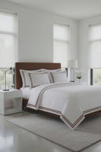 2 Line Brown / White Bedsheet Set